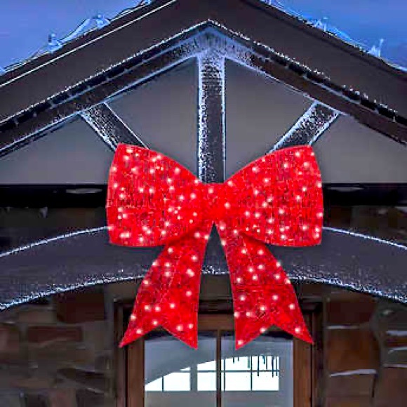 Red Bow with Twinkling LED Lights - Picture 1 of 6